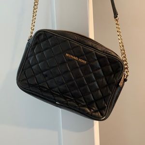Black Quilted Michael Kors Shoulder Bag